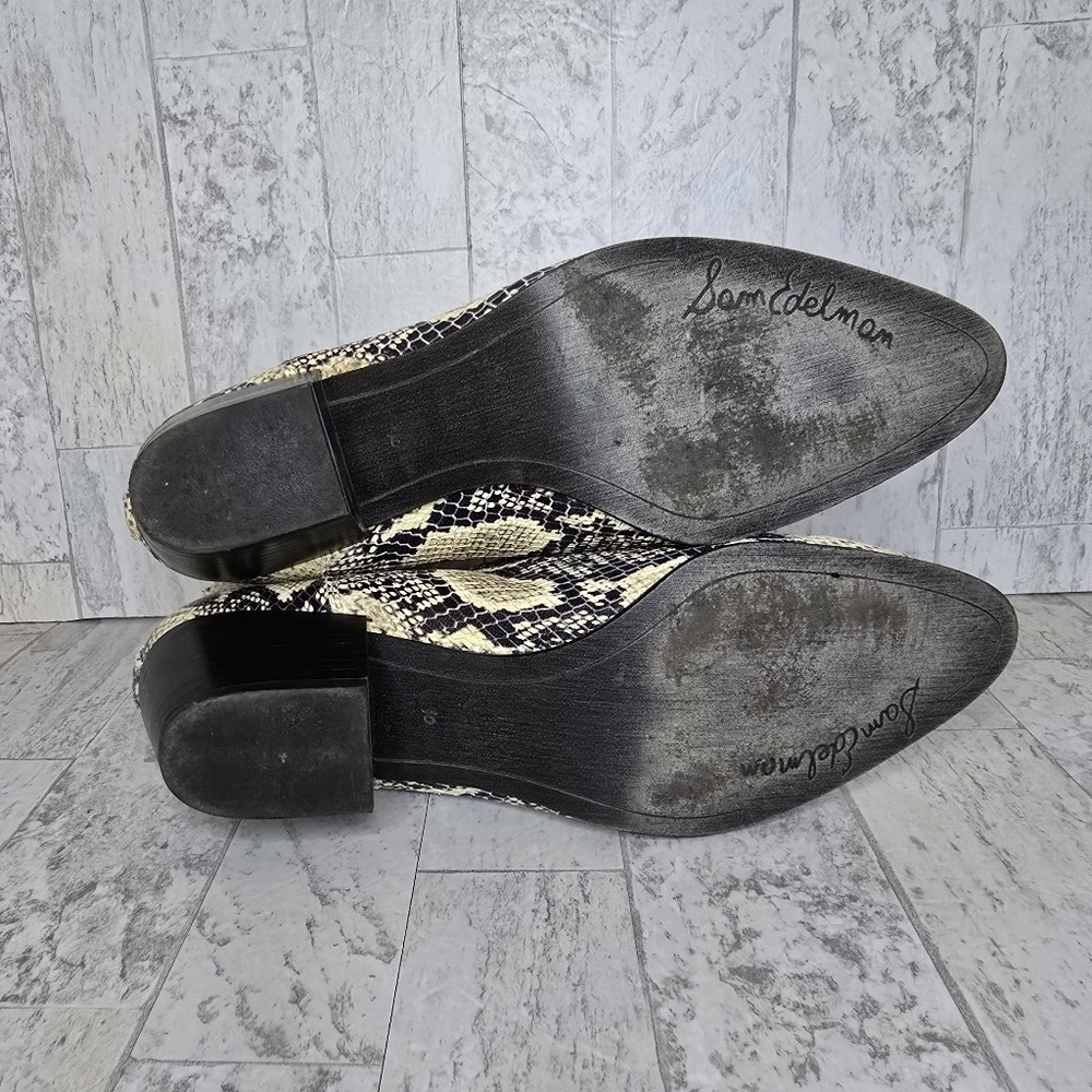 Sam Edelman Reesa Snake Embossed Ankle Boots - Picture 6 of 7